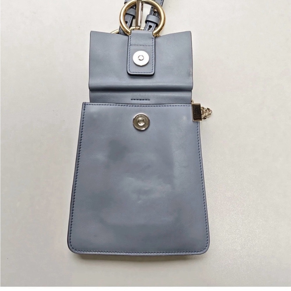 Chloé Light Blue Leather Shoulder Bag with Gold Hardware AUTHENTIC - Picture 6 of 13
